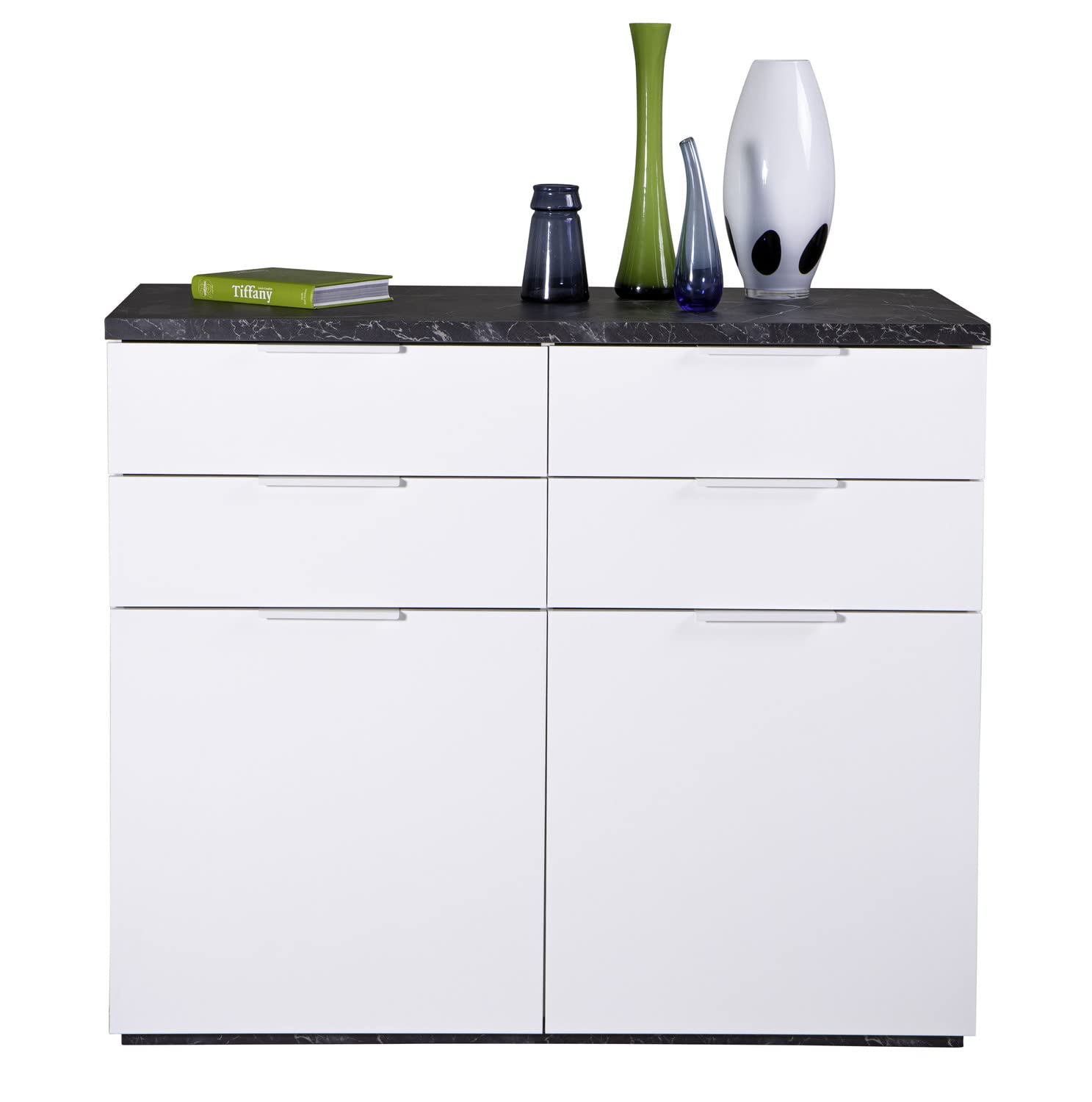 Composad Mundi Credenza 4 Cassetti 2 Ante Marmo Zebra Bianco