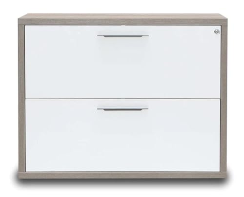 Composad cassettiera ufficio serratura bianco rovere sonoma