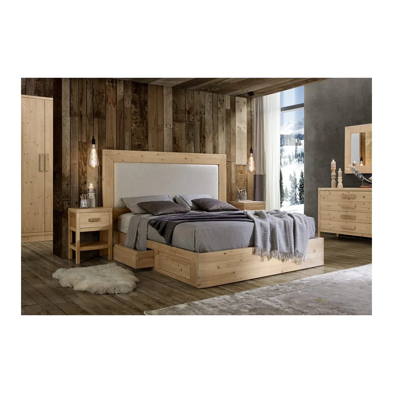 Epocantica Testata Letto Matrimoniale Legno Massello 205 Lucidata