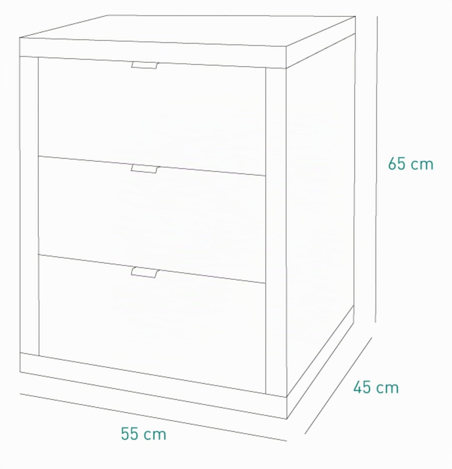 Composad Pratico Cassettiera 3 Cassetti Cemento Bianco