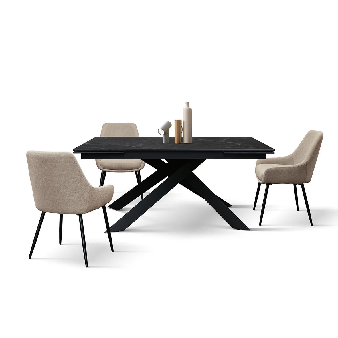 Epocantica Calacatta Black Lux Tavolo Allungabile Ceramica 12 Posti