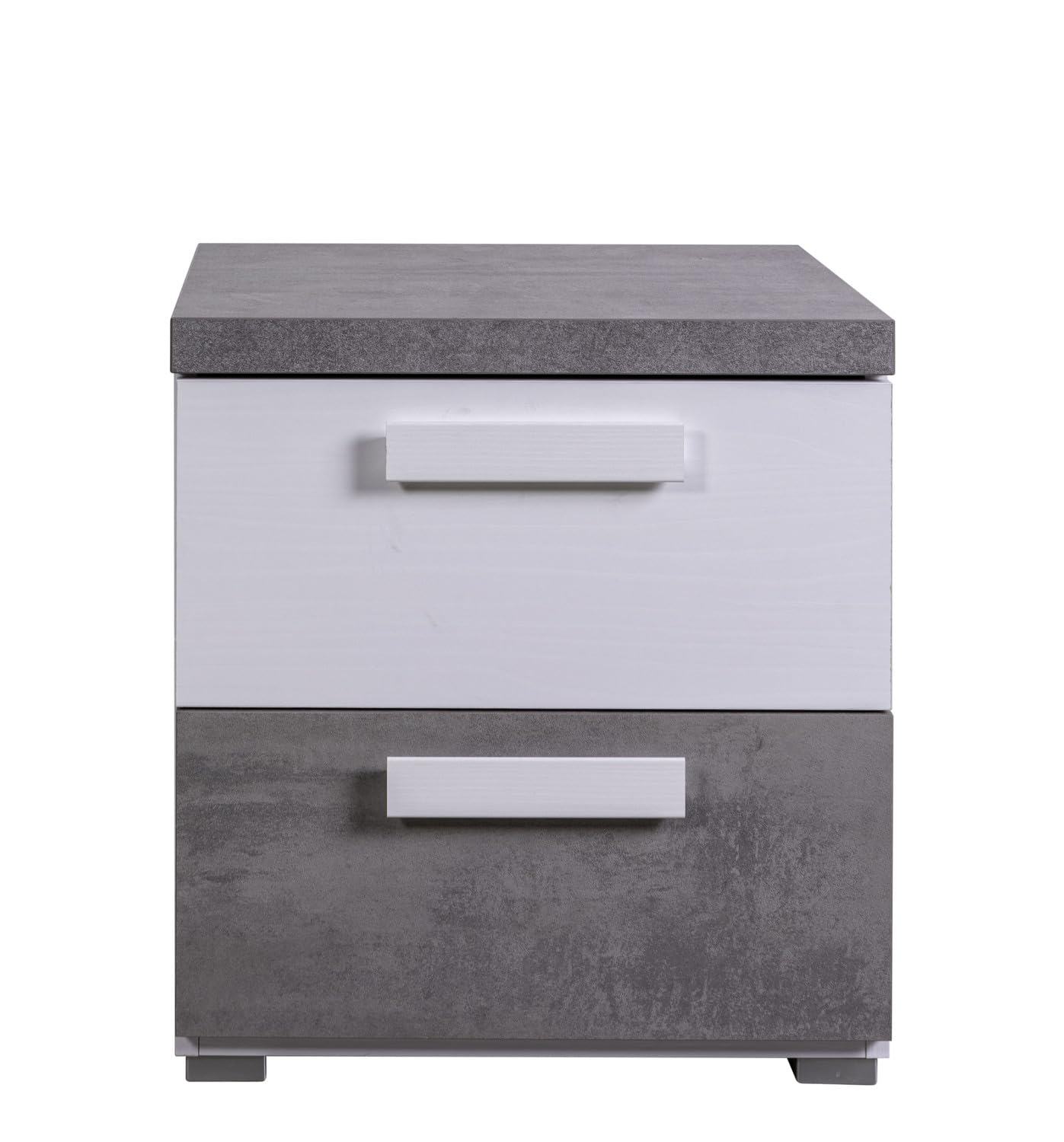 Composad Ador'A Comodino 2 Cassetti Cemento Bianco 49 cm