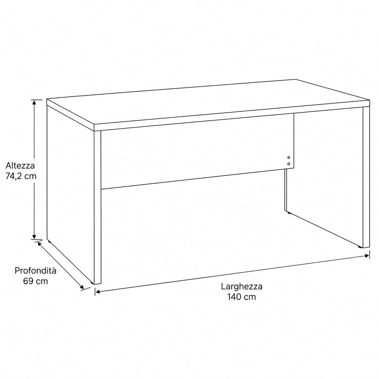 Composad Schema scrivania pc 140 cm rovere da ufficio