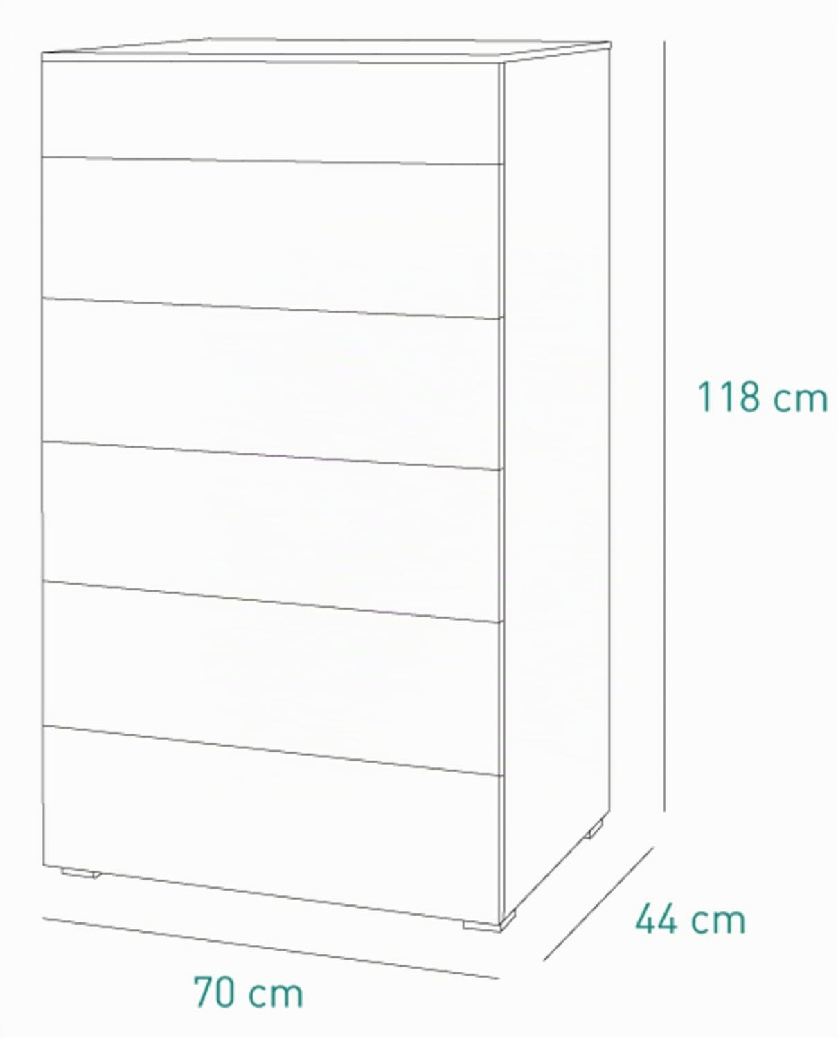 Composad Privilegio cassettiera 6 cassetti bianco