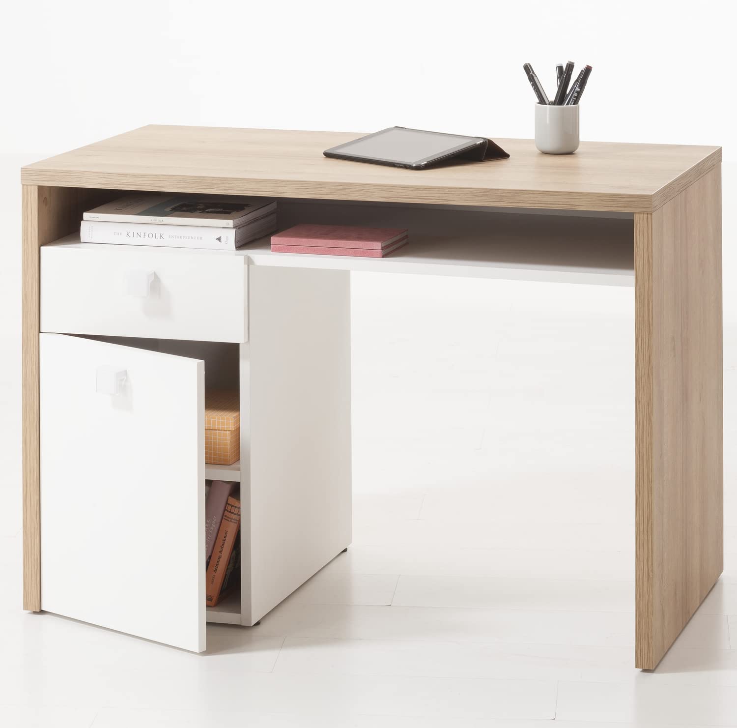 Composad Globo scrivania rovere bianco 110x76 cm