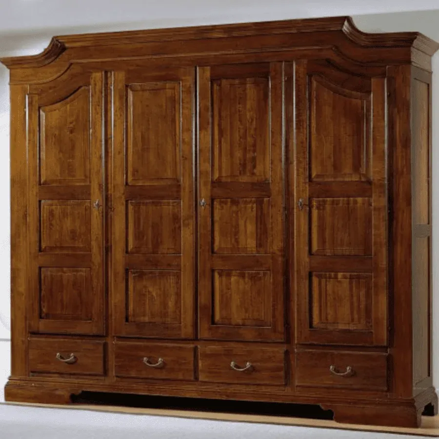 Epocantica Armadio Piemontese 4 Porte legno 4 cassetti
