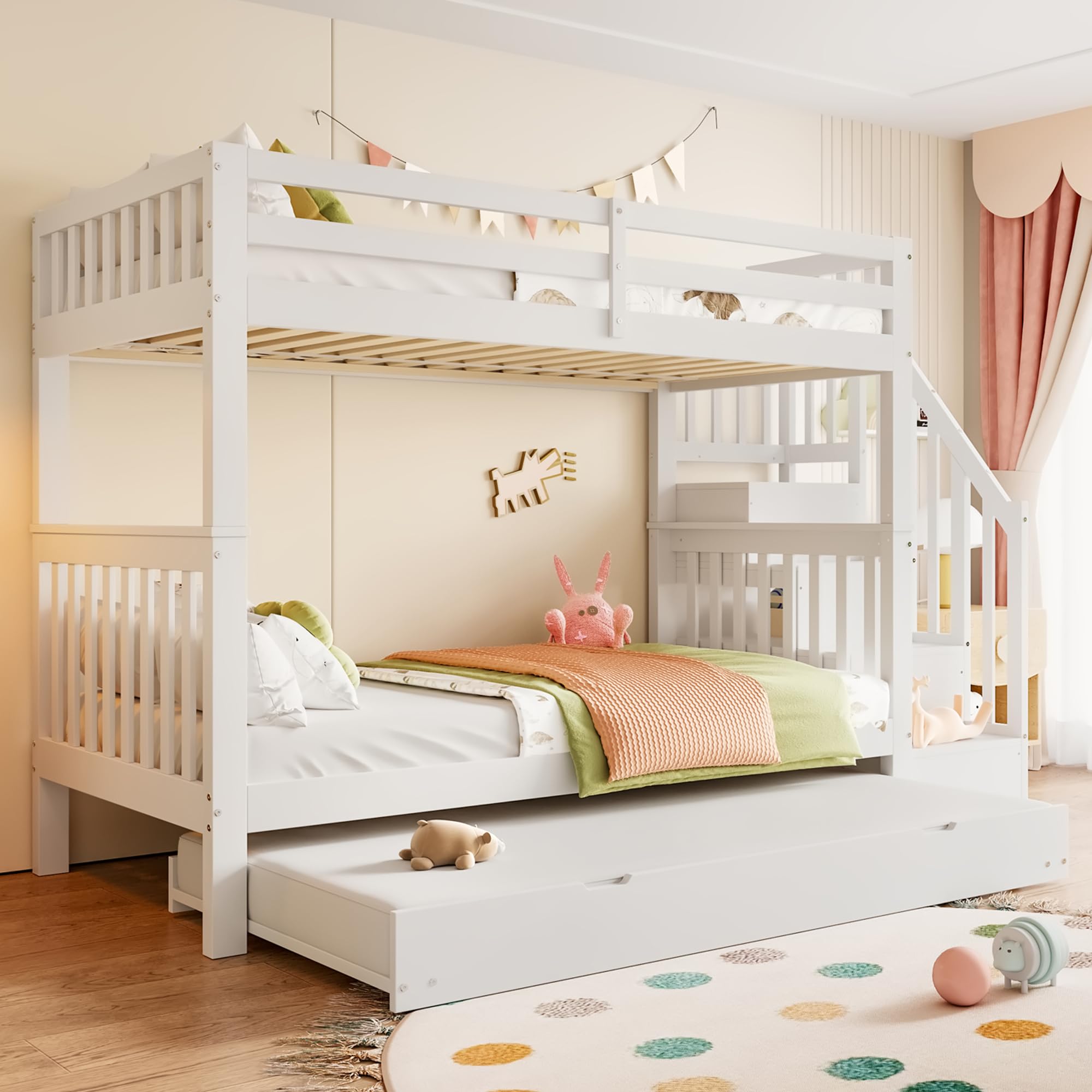 Dolamaní letto soppalco bambini 90x200 bianco estraibile