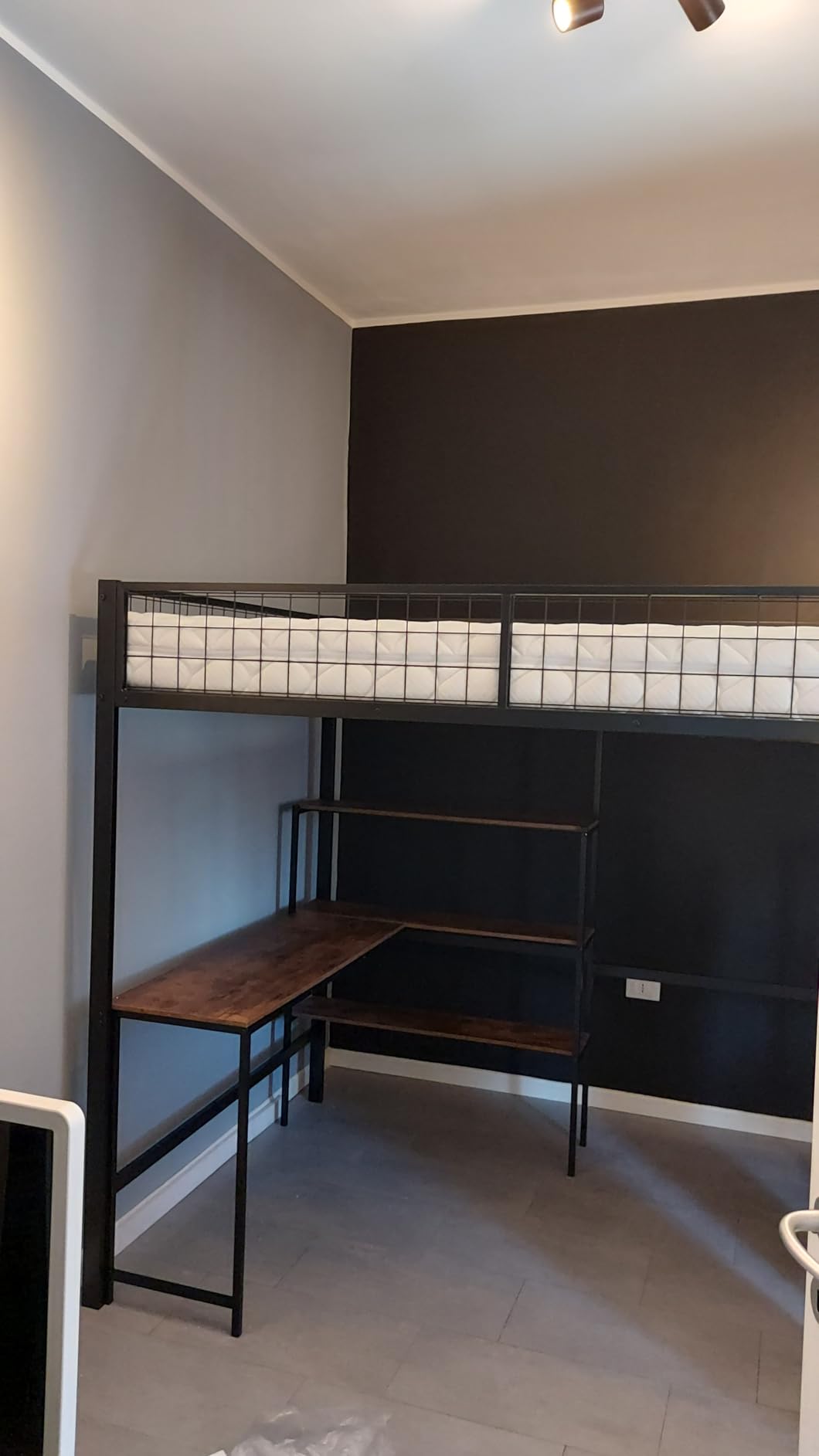 Dolamaní letto soppalco 140x200 bianco con scrivania