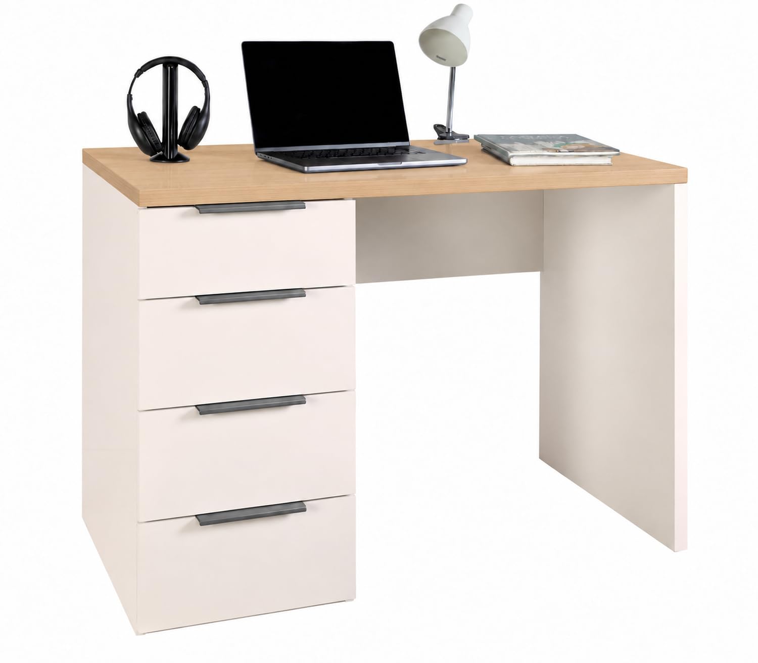 Composad Espresso Scrivania 4 Cassetti Grigio Cashmere Rovere