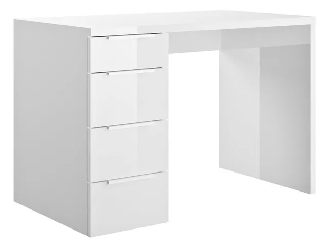 Composad Espresso scrivania 110 cm bianco laccato 4 cassetti
