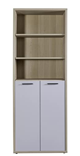 Composad LB4801 Libreria Alta 6 Vani Grigio Laccato 80 cm