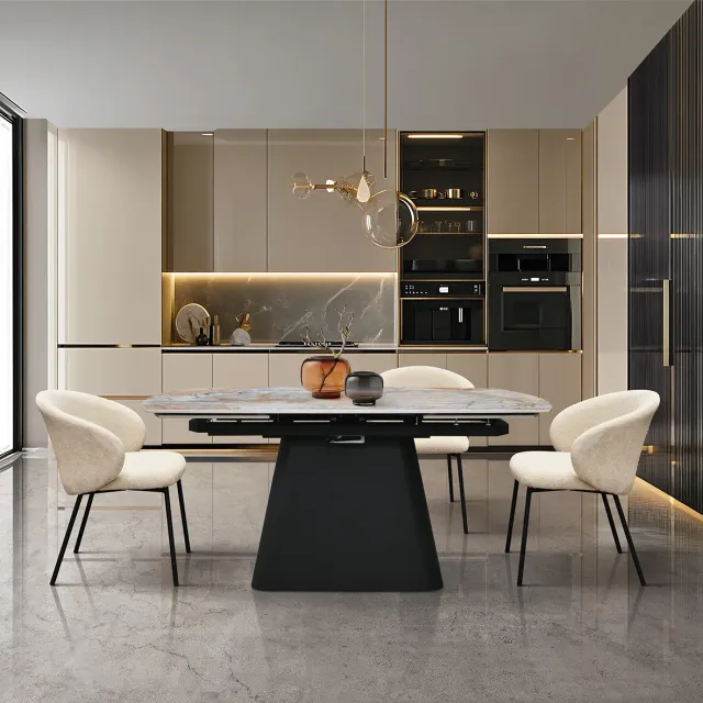 Epocantica tavolo allungabile ceramica terra nova base nera