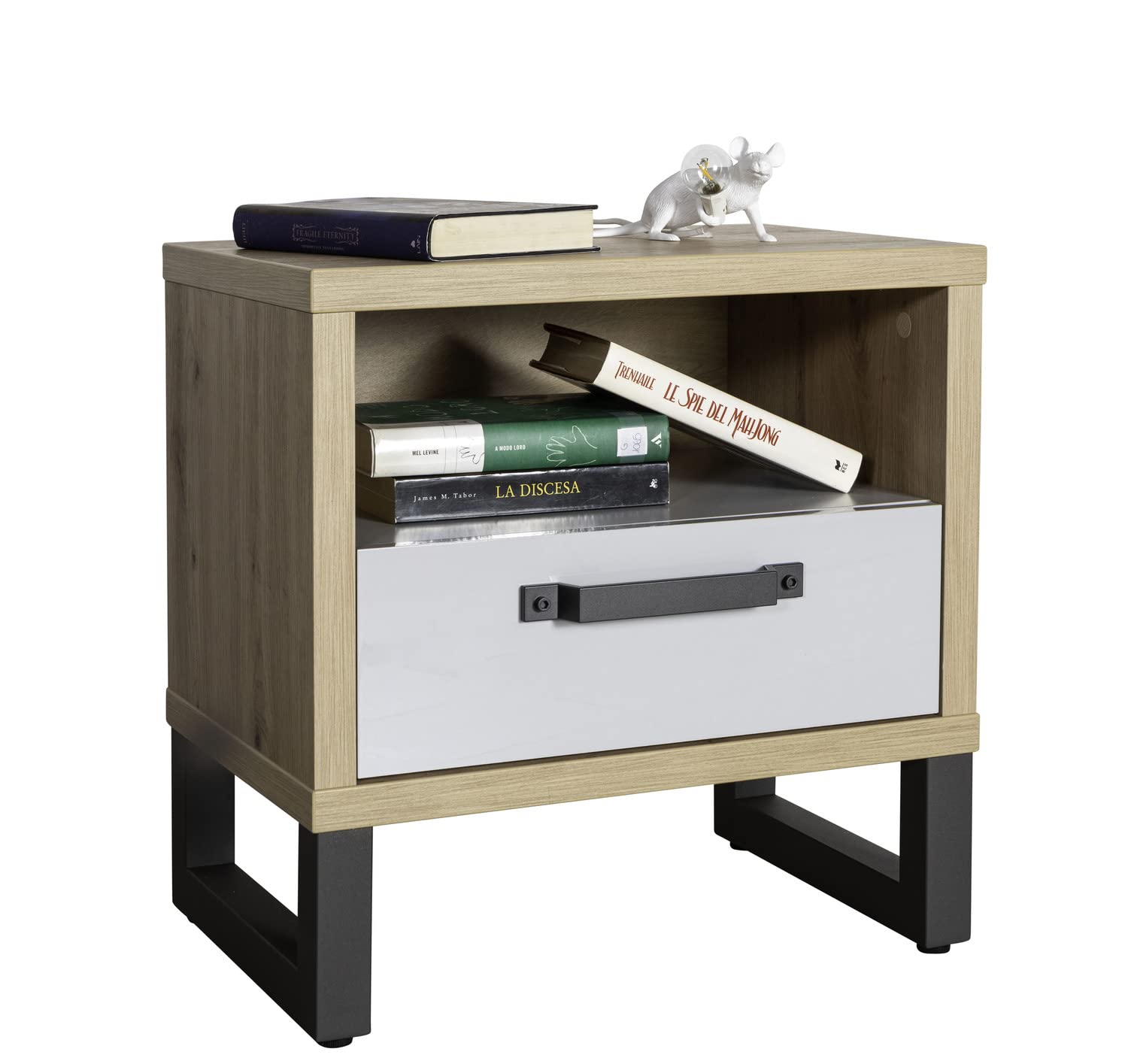 Composad Lafabrica Comodino 1 Cassetto Rovere Grigio