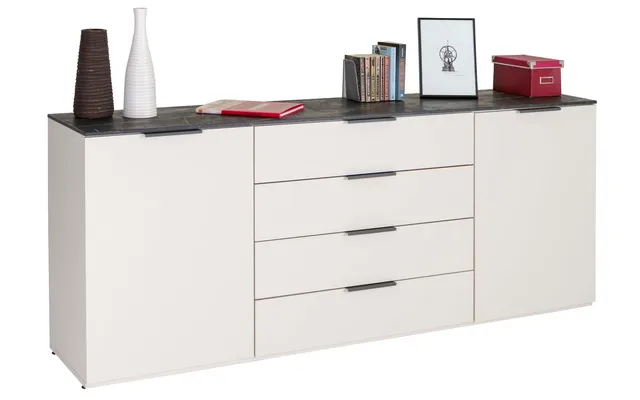 Composad Brina Madia 200 cm 2 Ante 4 Cassetti Grigio