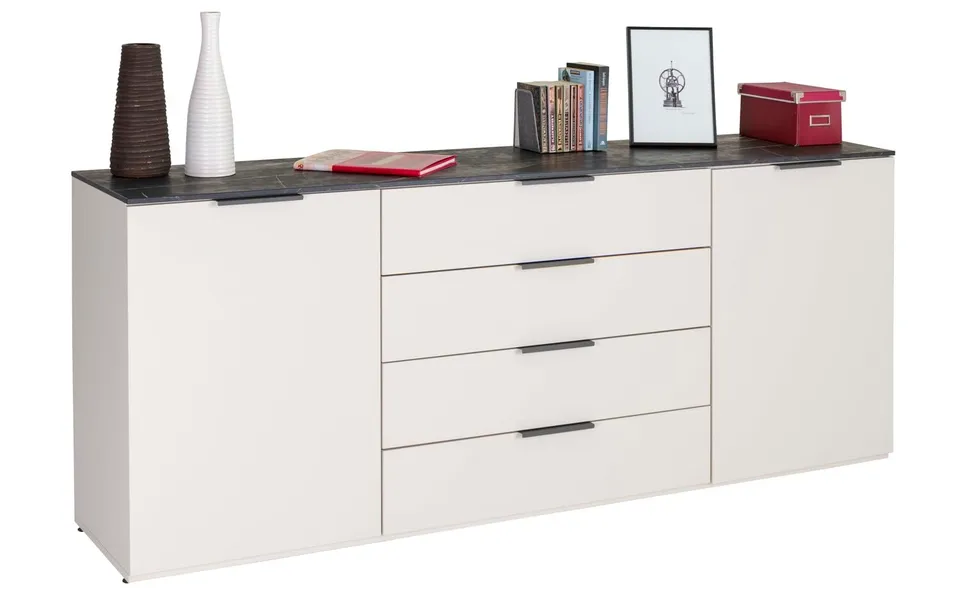 Composad Brina Madia 200 cm 2 Ante 4 Cassetti Grigio