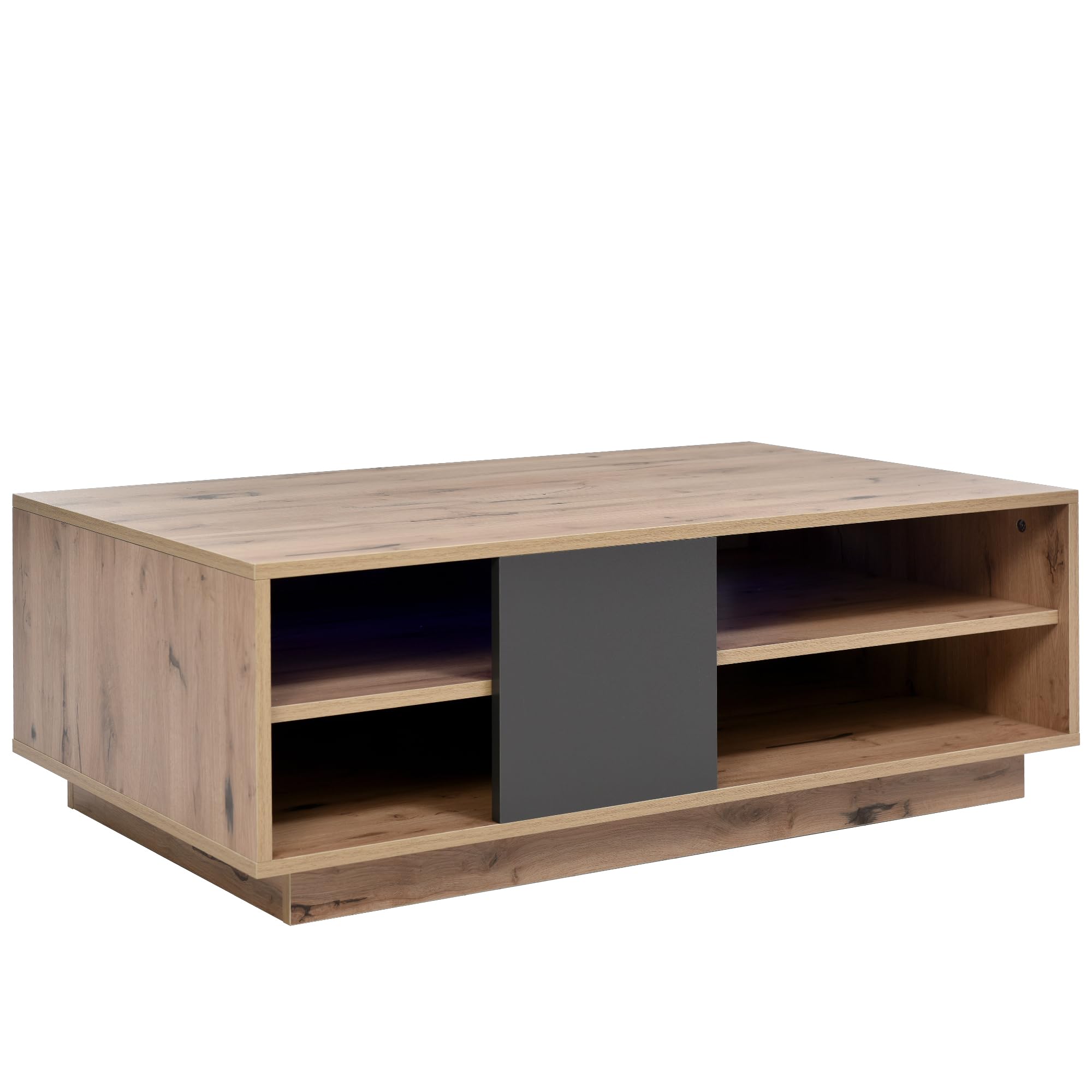 Dolamaní Tavolino salotto 100x60 nero e marrone con cassetti