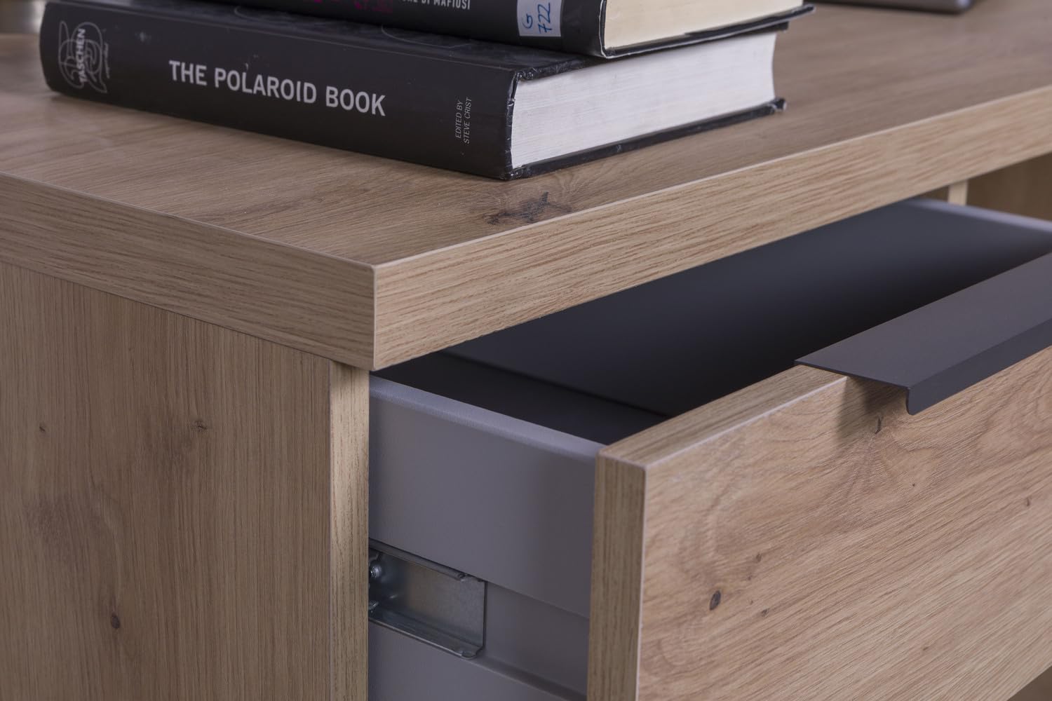 Composad Espresso Scrivania Ufficio 4 Cassetti 1 Anta Rovere Miele 140 cm