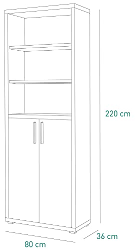 Composad Stampa Libreria Alta 2 Ante Rovere Bordeaux 80 cm