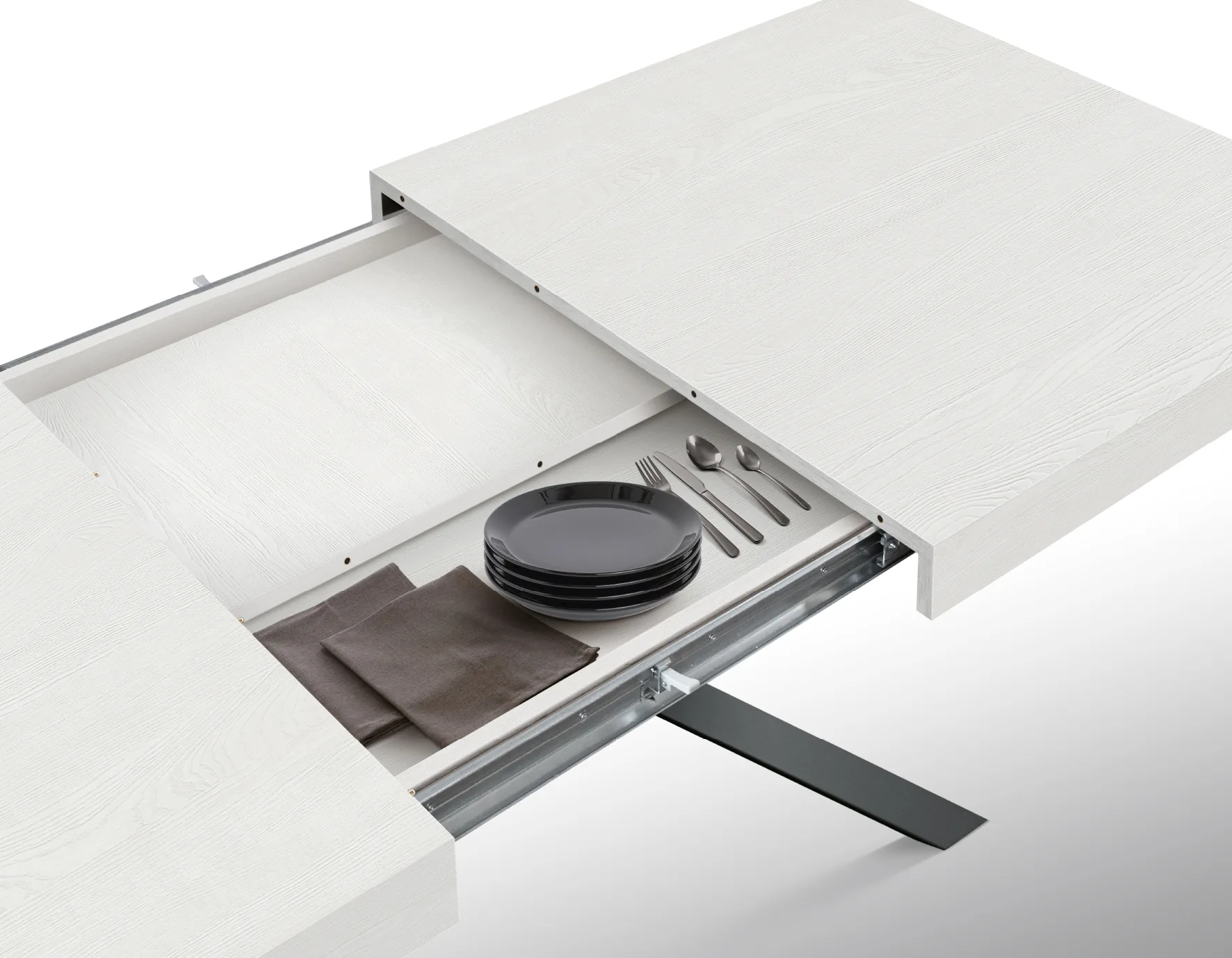 Epocantica Eva Tavolo Allungabile 95-145 Frassino Bianco Nero