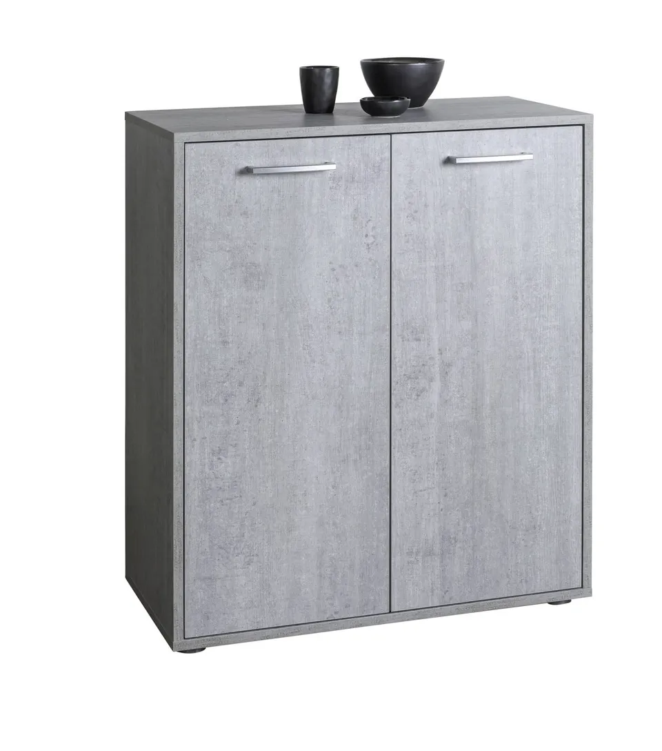 Composad Flow Mobile Contenitore 2 Ante Grigio Cemento 72 cm