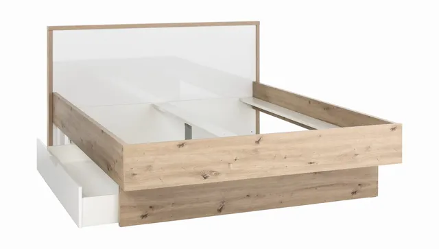 Composad Mundi letto matrimoniale contenitore rovere bianco