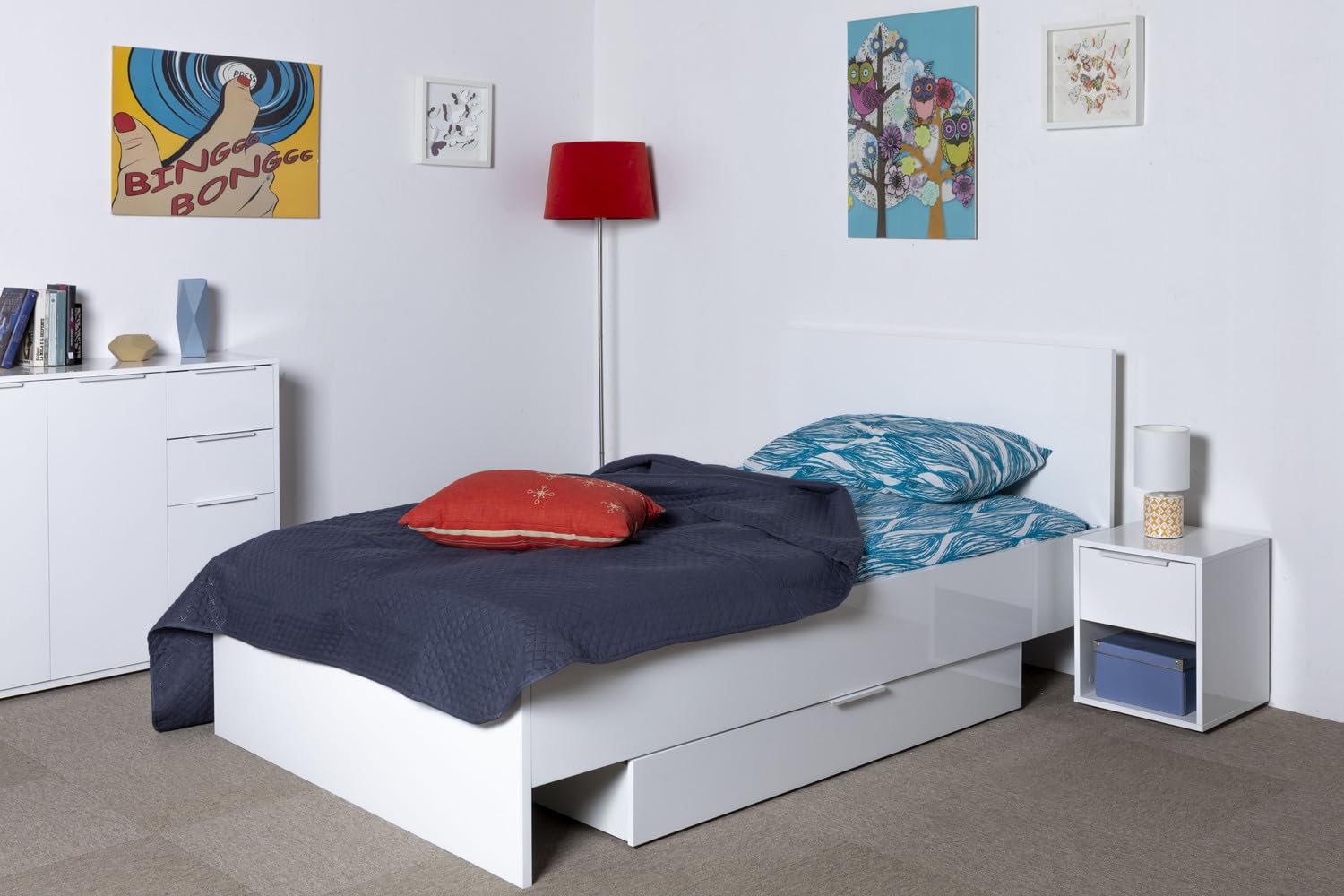 Composad Espresso Letto Singolo 120x200 Bianco Laccato