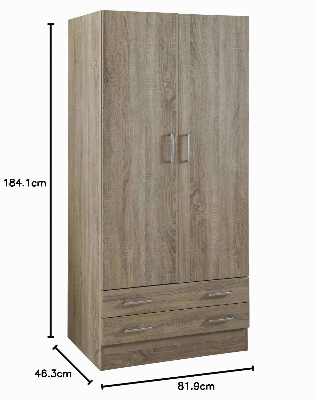 Composad Facile Armadio 2 Ante 2 Cassetti Rovere Sonoma 82x184 cm