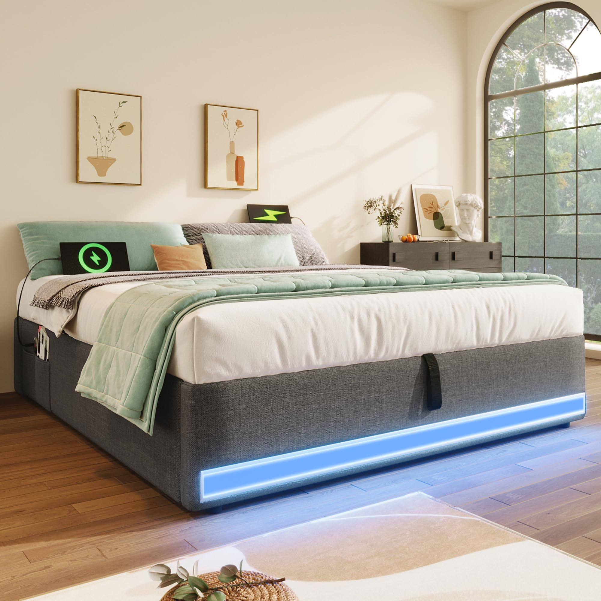 Dolamaní Letto contenitore 140x200 grigio senza testiera