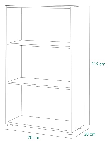 Composad Flow libreria bassa rovere sonoma 70x119x30 3 vani