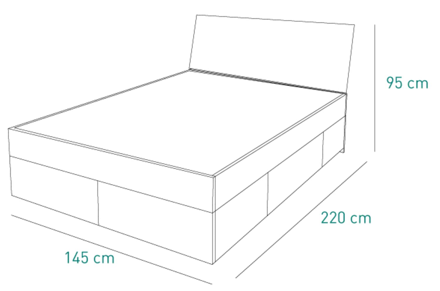 Composad Globo letto queen size con 4 cassetti rovere bianco