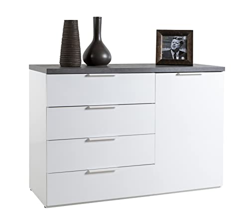 Composad Mundi Cassettiera 4 Cassetti 1 Anta Grigio Tadao Bianco