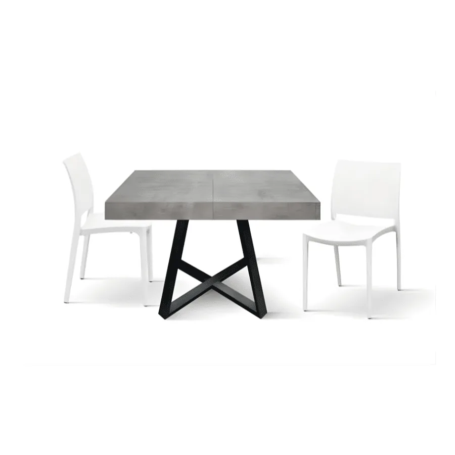 Epocantica Tavolo Allungabile 95x90 4-6 Posti Base Nera