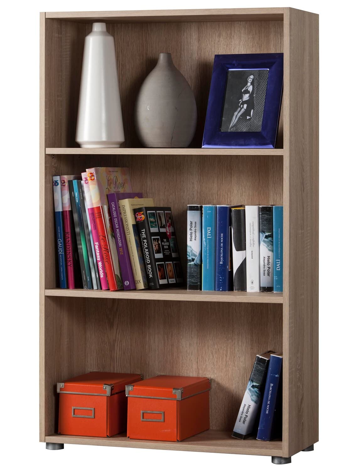Composad Flow libreria bassa rovere sonoma 70x119x30 3 vani