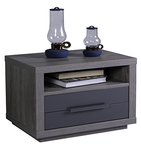 Composad Comodino 1 Cassetto 1 Vano Rovere Grigio 70 cm