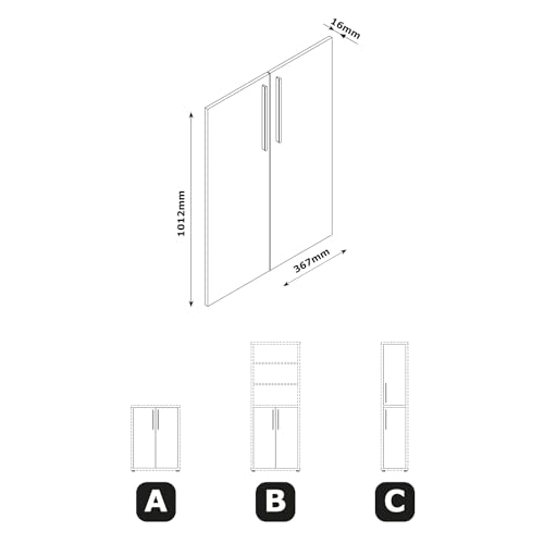 Composad Rilega coppia ante libreria bianco laccato
