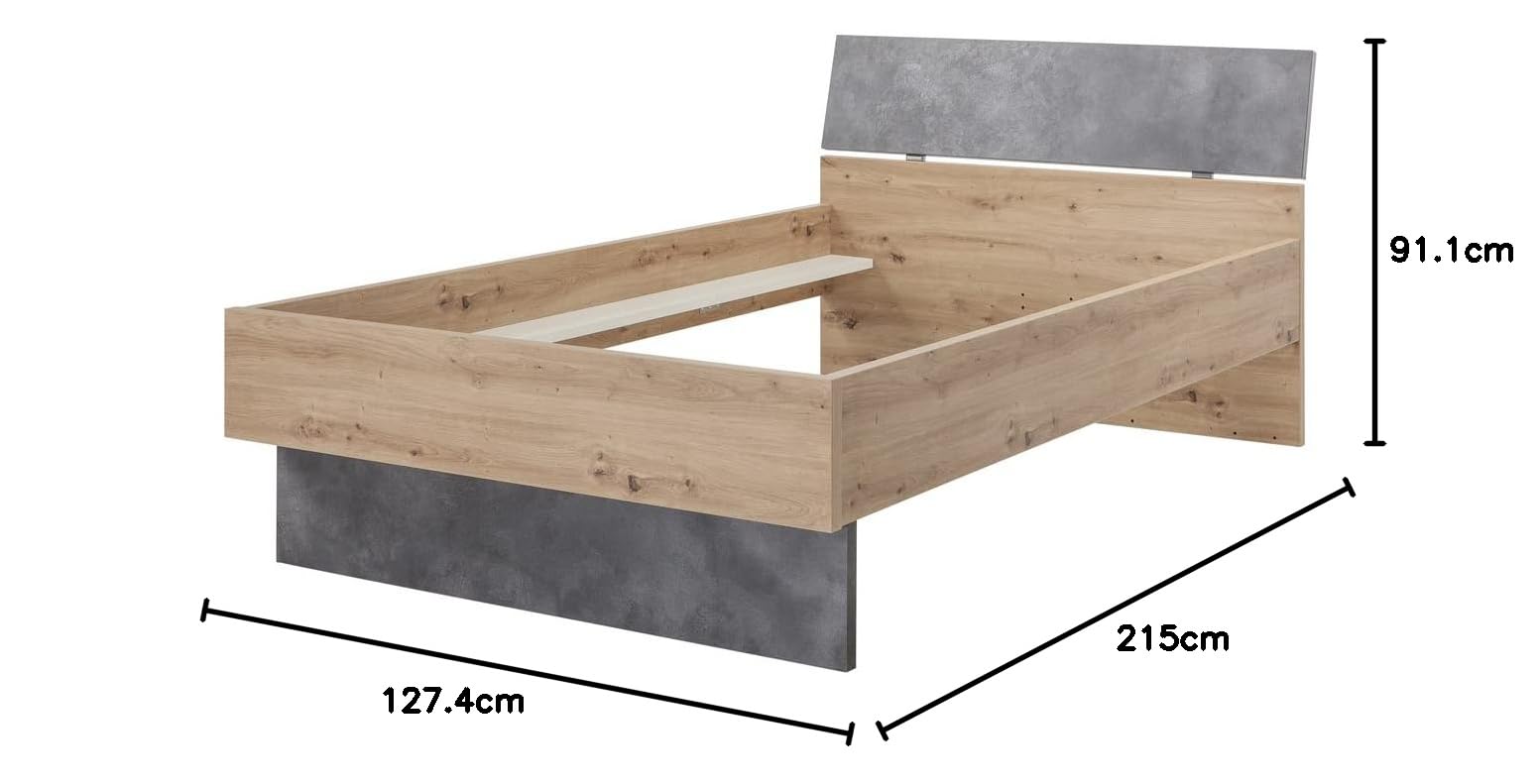 Composad Lafabrica Letto 1 Piazza e Mezza 127 cm rovere grigio