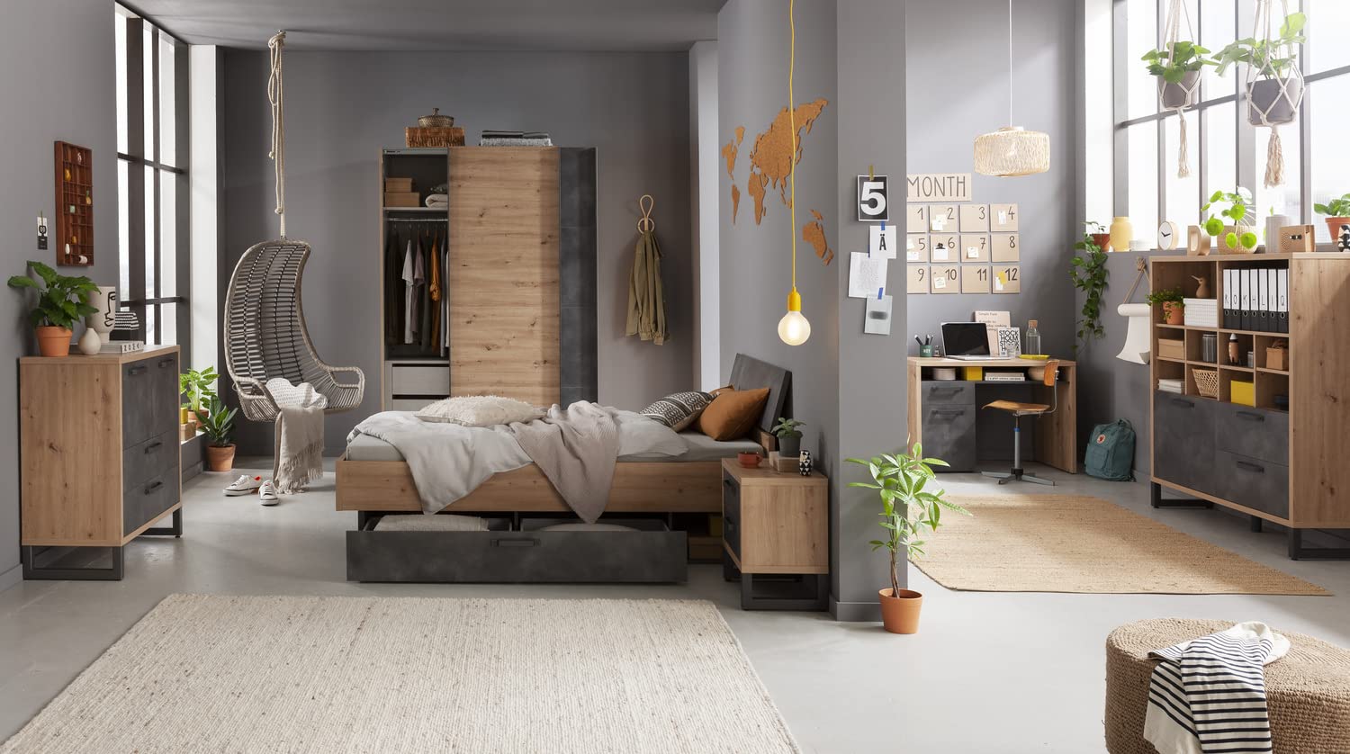 Composad LaFabrica cameretta completa 7 mobili rovere grigio
