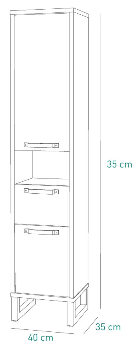 Composad LaFabrica colonna bagno 40x190 rovere cemento