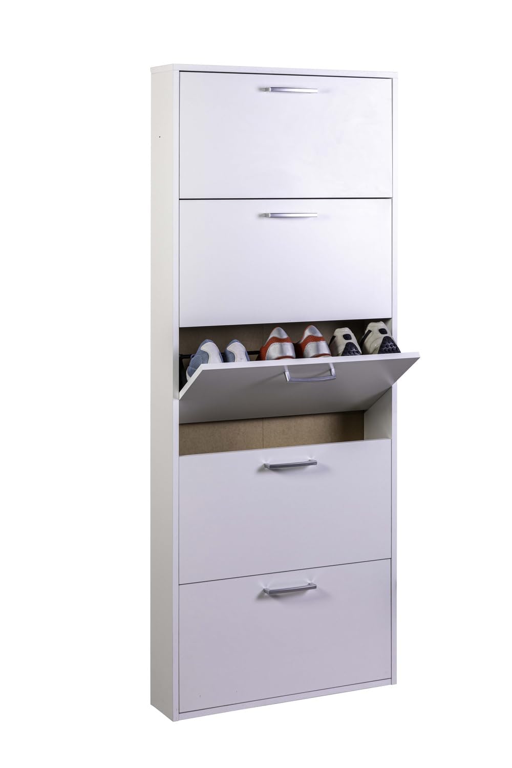 COMPOSAD Facile scarpiera 5 ribalte bianca 15 paia slim