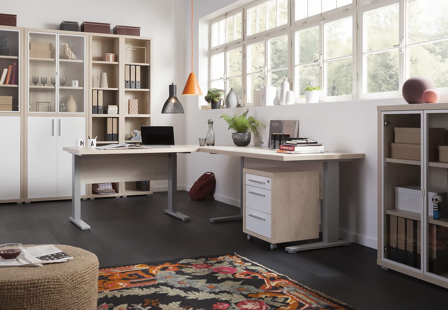 Composad Stampa Scrivania Ufficio Rovere Bordeaux 120x80 cm