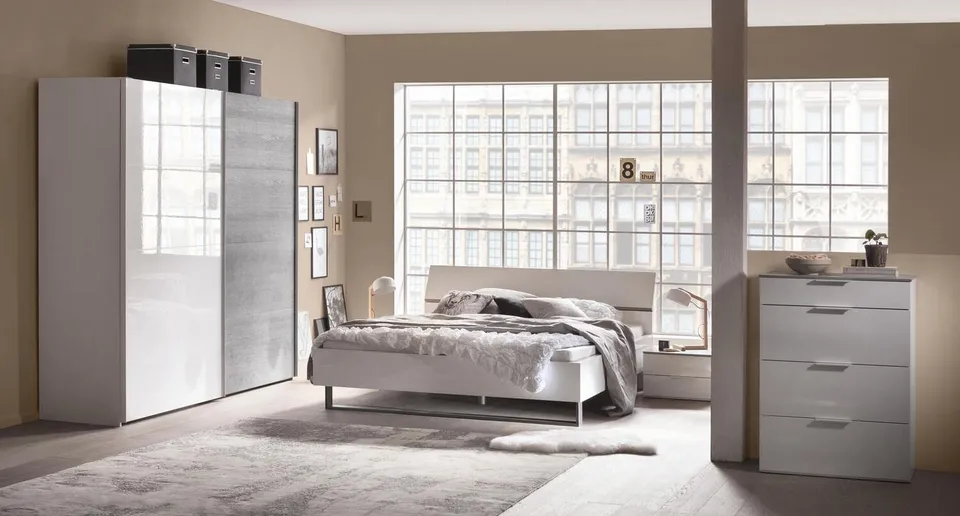 Composad Galaverna camera da letto 5 pezzi cemento bianco king size