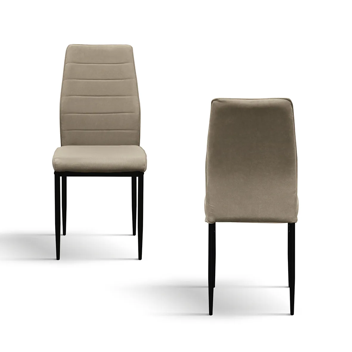 EPOCANTICA Sedie Moderne Tessuto a Coste Set 4 Pezzi Gambe Nere