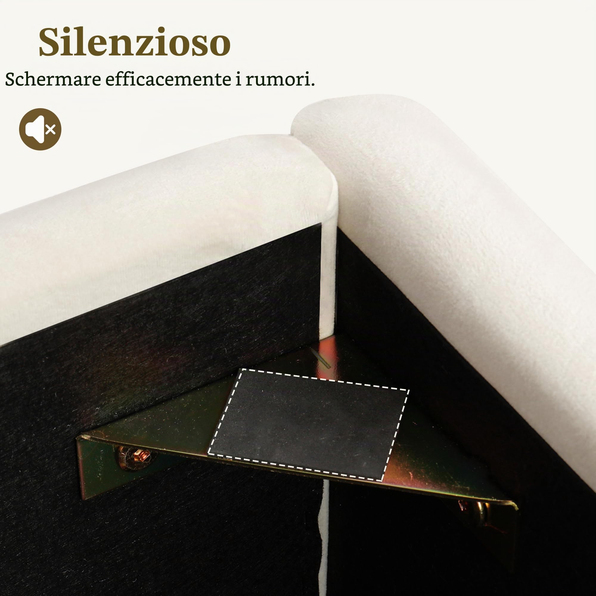 Dolamaní Letto singolo 90x200 beige velluto contenitore
