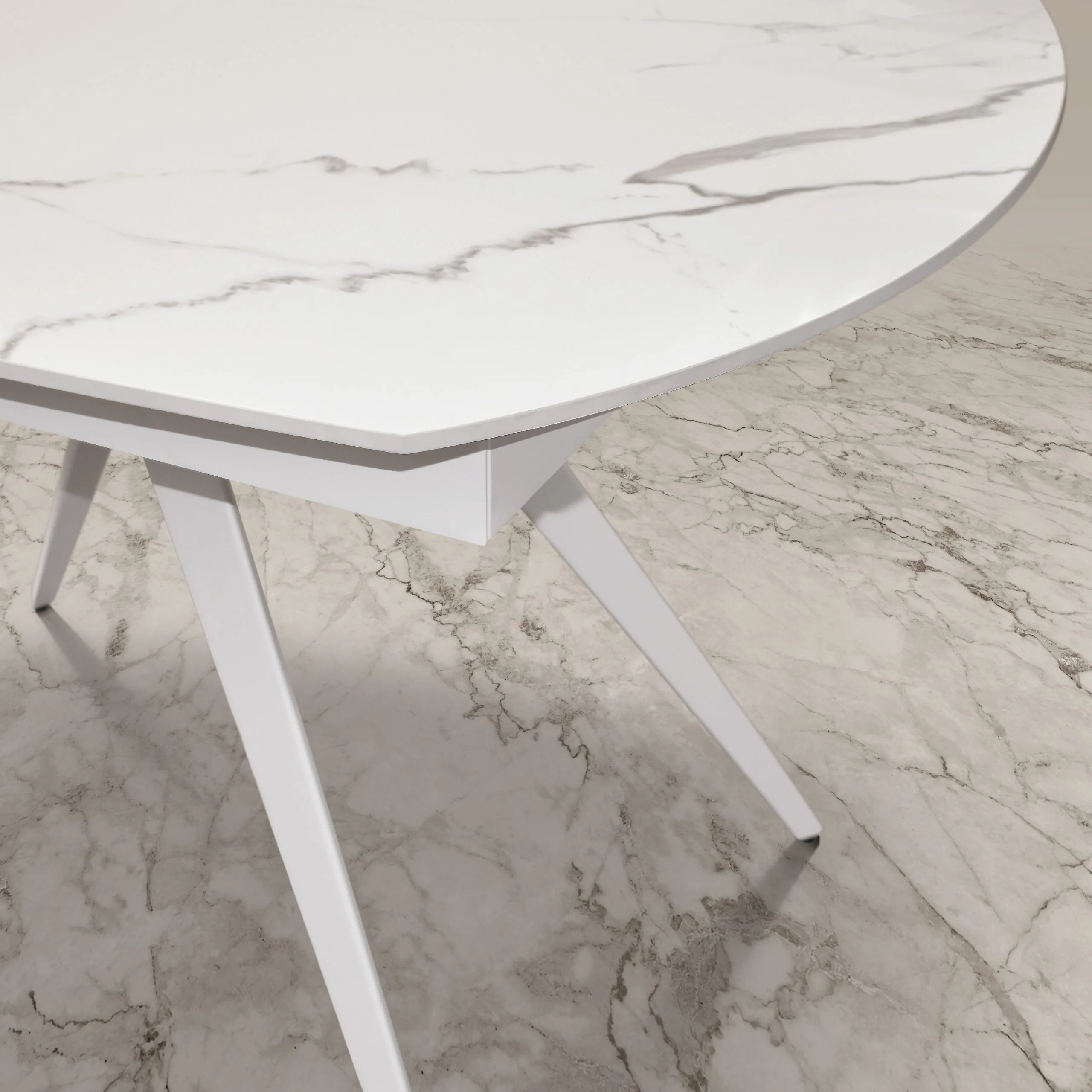 Epocantica Tavolo Allungabile Girevole Ceramica Marmo 180 cm