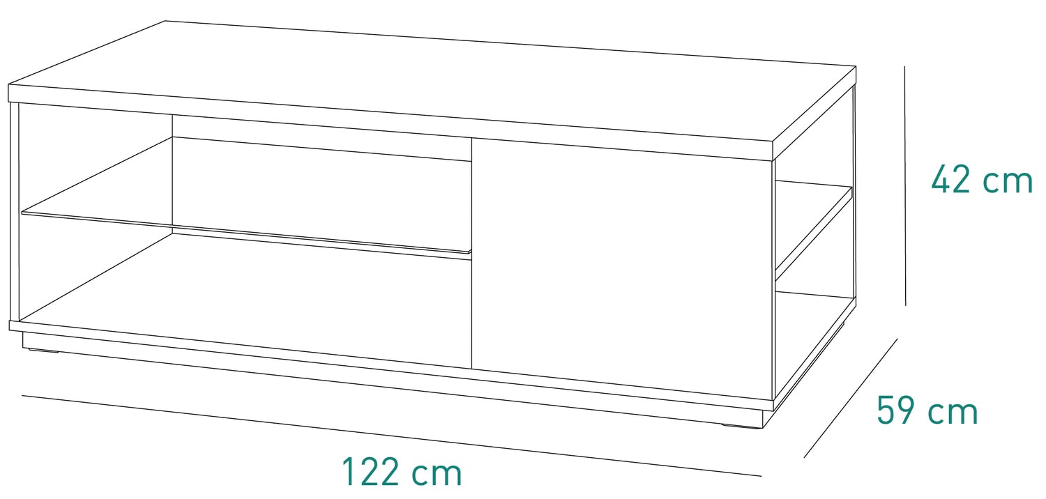 Composad Mundi Tavolino Salotto 122 cm Rovere Bianco
