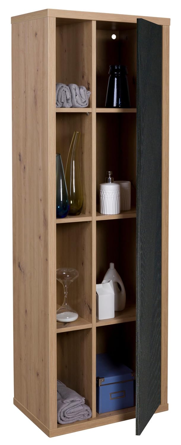 Composad Ladama colonna bagno 1 anta rovere nero