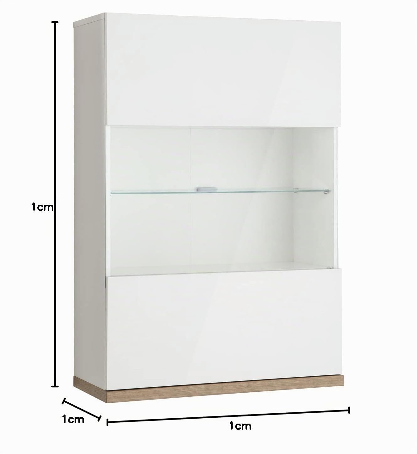 Composad Mundi pensile sospeso 1 anta vetro rovere bianco
