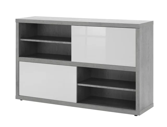 Composad Pratico Mobile Ante Scorrevoli Cemento Bianco 140 cm