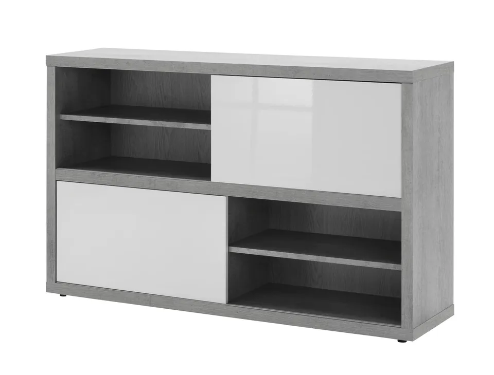 Composad Pratico Mobile Ante Scorrevoli Cemento Bianco 140 cm