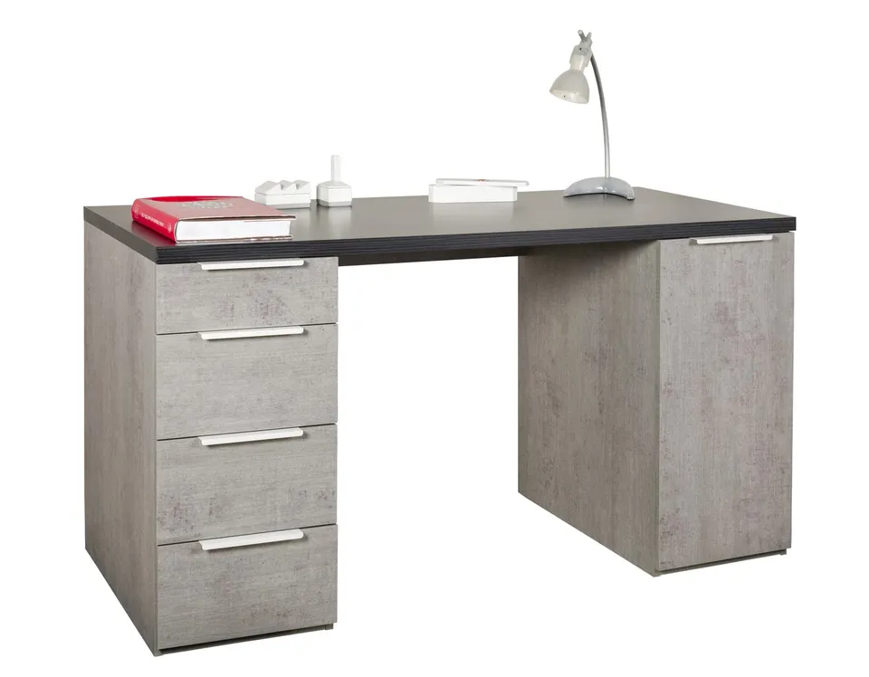Composad Scrivania Moderna 4 Cassetti 1 Anta 139x60 cm